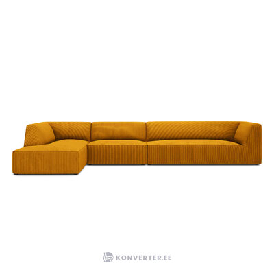 Угловой диван рубин, 5-местный (микадон хоум) желтый, бархат, левый