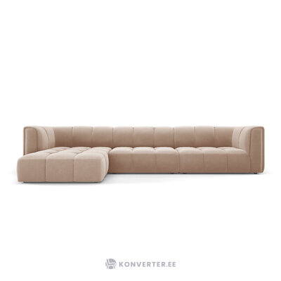 Modulaarinen kulmasohva &#39;serena&#39; beige, sametti, vasen