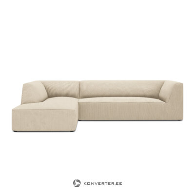 Corner sofa ruby (2), 4-seater (micadon home) light beige, velvet, left