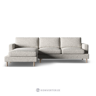 Угловой диван «Алия» бежевый меланж, структурированная ткань, левый