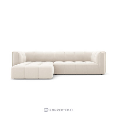 Modulaarinen kulmasohva &#39;serena&#39; vaalea beige, sametti, vasen