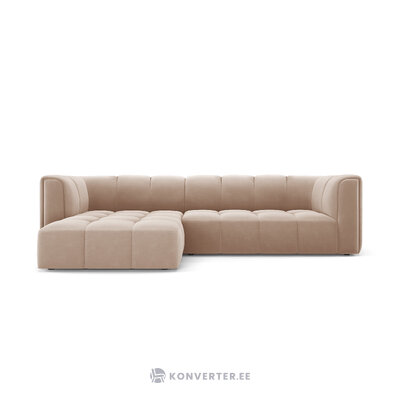 Modular corner sofa &#39;serena&#39; beige, velvet, left