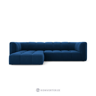 Modulinė kampinė sofa &#39;serena&#39; tamsiai mėlyna, aksominė, kairė