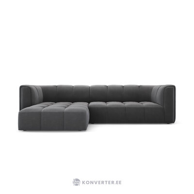 Modular corner sofa &#39;serena&#39; grey, velvet, left