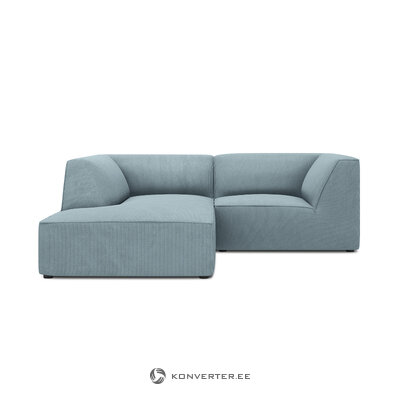 Corner sofa ruby, 3-seater (micadon home) light blue, velvet, left