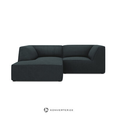 Corner sofa ruby, 3-seater (micadon home) blue, velvet, left