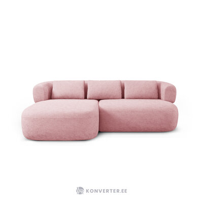 Угловой диван «Дженни» розовый, шенилл, левый