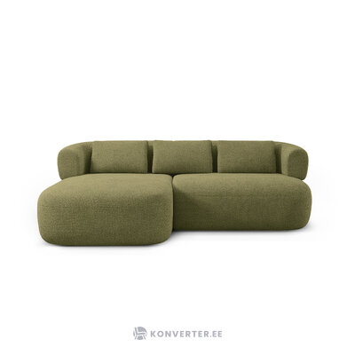 Stūra dīvāns &#39;jenny&#39; zaļš, bukle audums, kreisais