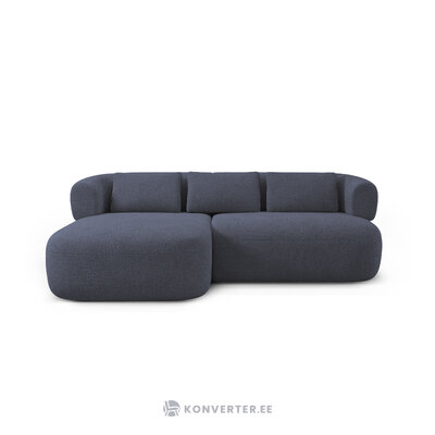 Corner sofa &#39;jenny&#39; dark blue, boucle, left