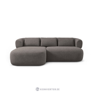 Stūra dīvāns &#39;jenny&#39; pelēks, bukle audums, kreisais