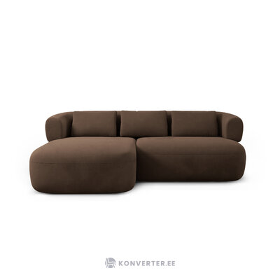 Corner sofa &#39;jenny&#39; chocolate, velvet, left