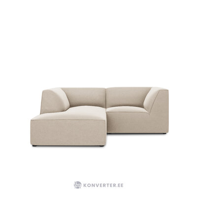 Corner sofa ruby, 3-seater (micadon home) beige, velvet, left