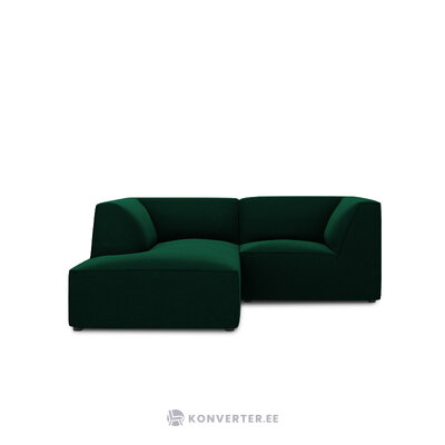 Corner sofa ruby, 3-seater (micadon home) bottle green, velvet, left