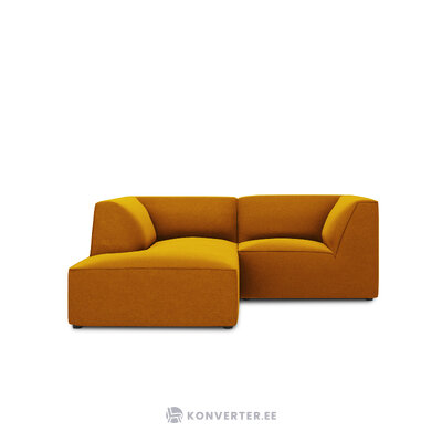 Corner sofa ruby, 3-seater (micadon home) yellow, velvet, left