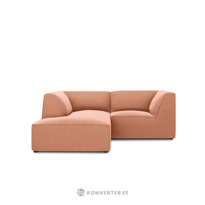 Corner sofa ruby, 3-seater (micadon home) pink, velvet, left