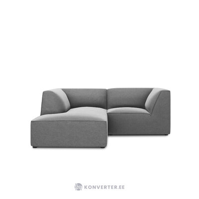 Corner sofa ruby, 3-seater (micadon home), grey, velvet, left