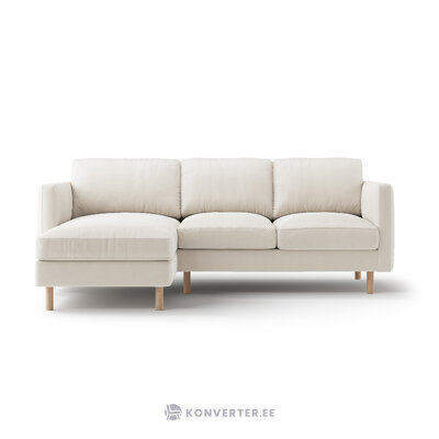 Corner sofa &#39;eden&#39; beige, velvet, left