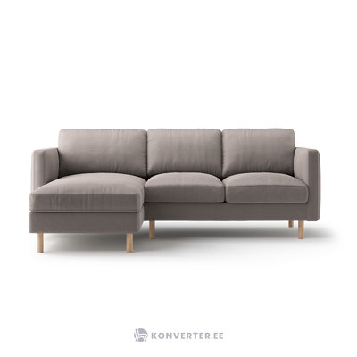 Угловой диван «Эден» бетон, бархат, левый