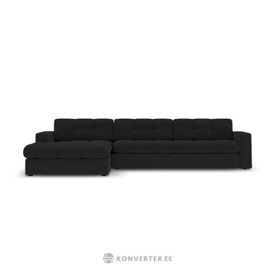 Kampinė sofa (justin) micadon limituoto leidimo juoda, struktūrinio audinio, kairėje