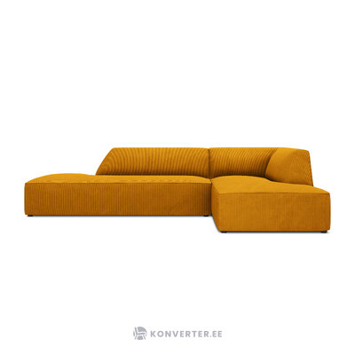 Kampinė sofa rubino (1), 4-vietė (micadon home) geltona, aksominė, geresnė