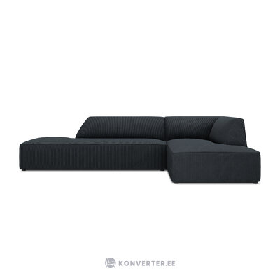 Kampinė sofa rubino (1), 4-vietė (micadon home) juoda, aksominė, geresnė