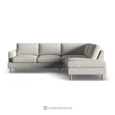 Stūra dīvāns &#39;aliya&#39; bēša melanža, strukturēts audums, labais