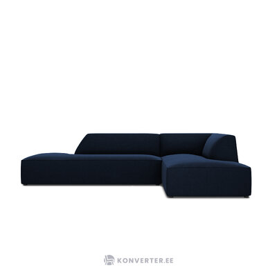 Kampinė sofa rubino (1), 4-vietė (micadon home) sodri mėlyna, aksominė, geresnė