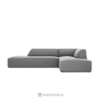 Kampinė sofa rubino (1), 4-vietė (micadon home), pilka, aksominė, geresnė