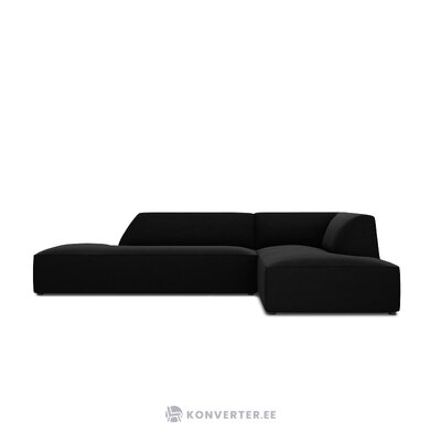 Kampinė sofa rubino (1), 4-vietė (micadon home) juoda, aksominė, geresnė