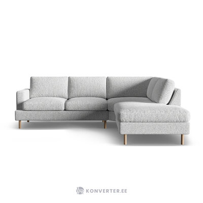 Corner sofa 'aliya' light grey melange, structured fabric, right