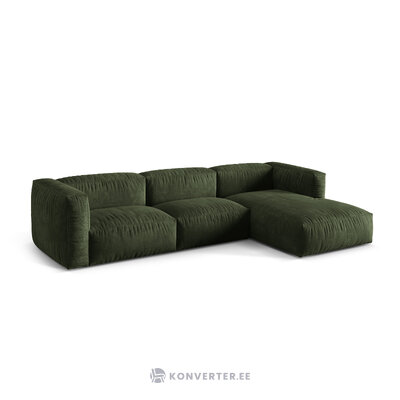 Corner sofa (martina) green, velvet, right