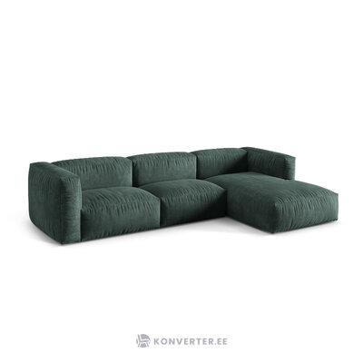 Corner sofa (martina) petrol, velvet, right