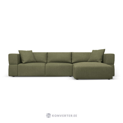 Kampinė sofa &#39;tyra&#39; šviesiai žalia, struktūrinio audinio, geriau