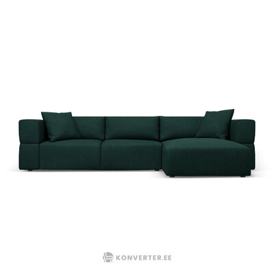 Kampinė sofa &#39;tyra&#39; buteliukas žalias, struktūrinio audinio, geriau