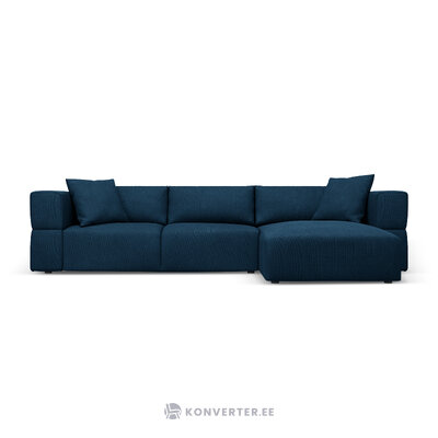 Corner sofa &#39;tyra&#39; deep blue, structured fabric, better