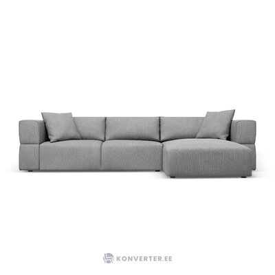 Kampinė sofa &#39;tyra&#39;, šviesiai pilka, struktūrinio audinio, geresnė