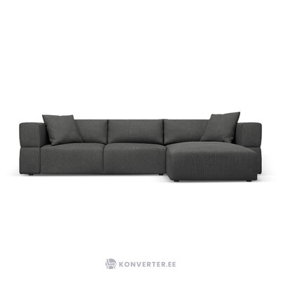 Kampinė sofa &#39;tyra&#39;, tamsiai pilka, struktūrinio audinio, geresnė