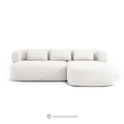 Угловой диван «Дженни» светло-бежевый, шенилл, правый