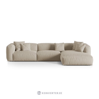 Modulaarinen kulmasohva &#39;martina&#39; vaalea beige, strukturoitu kangas, parempi