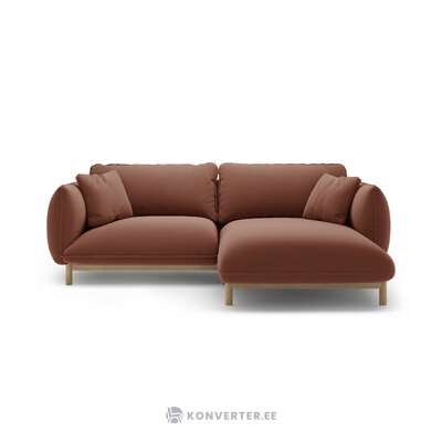 Диван угловой &#39;ada&#39; cuoio, бархат, правый