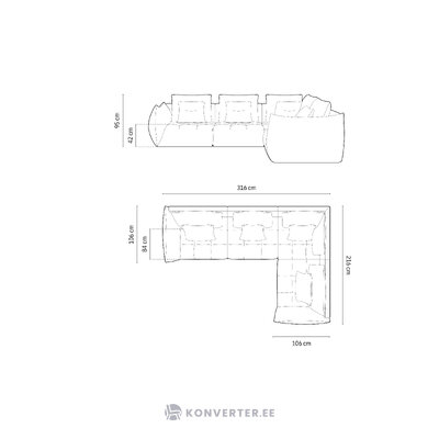 Modulaarinen vasen kulmasohva &quot;bloom&quot;