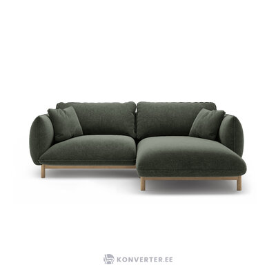 Stūra dīvāns &#39;ada&#39; sūnu zaļa, strukturēts audums, labais