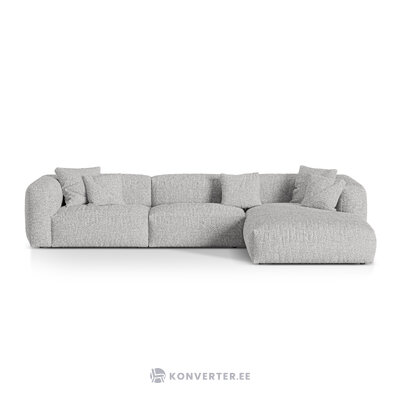 Stūra dīvāns &#39;martina&#39; sudraba krāsā, bukle krāsā, labais