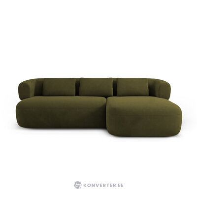 Stūra dīvāns &#39;jenny&#39; zaļš, samts, labais