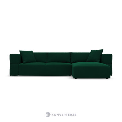 Kampinė sofa &#39;tyra&#39; buteliukas žalia, aksominė, geriau