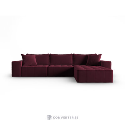 Modulinė kampinė sofa &#39;mike&#39; tamsiai raudona, aksominė, geriau
