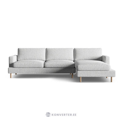Corner sofa 'aliya' light grey melange, structured fabric, right