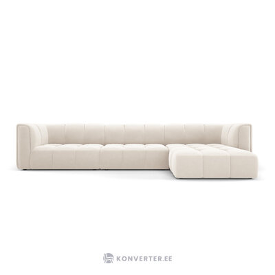 Modulaarinen kulmasohva &#39;serena&#39; vaalea beige, sametti, parempi