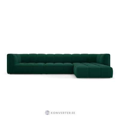 Moduļu stūra dīvāns &#39;serena&#39; pudele zaļa, samta, labāka