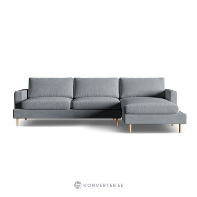 Corner sofa &#39;aliya&#39; grey, velvet, better